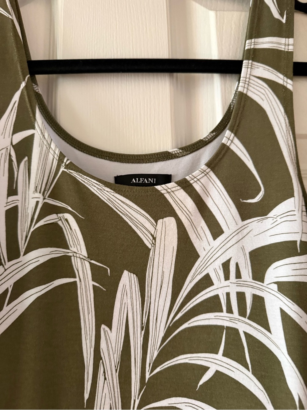 ALFANI Sleeveless Midi Dress Olive & White-Small (4/6) - Picture 8 of 10